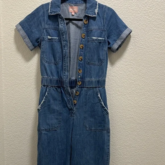 Show Me Your MuMu Denim Jumpsuit - Picture 4 of 9